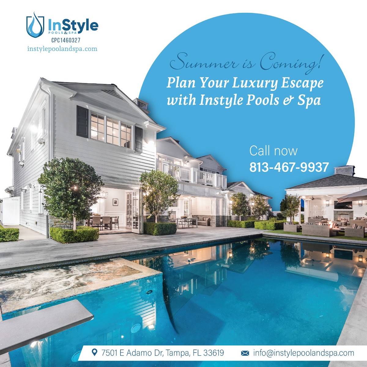 Instyle Pools & Spa Inc custom inground pool build