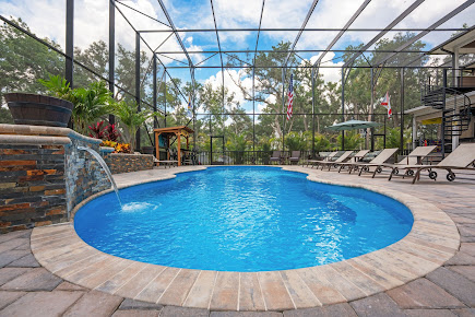 J&c Fiberglass Pools Inc custom inground pool build